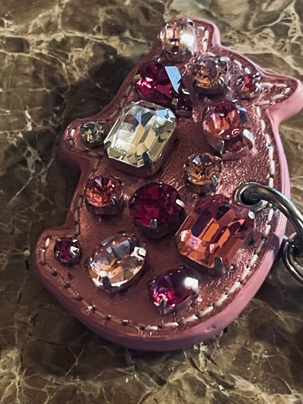COACH HTF Crystal Gem-Studded Pink Pig Bag Charm Key Fob - Picture 15 of 17